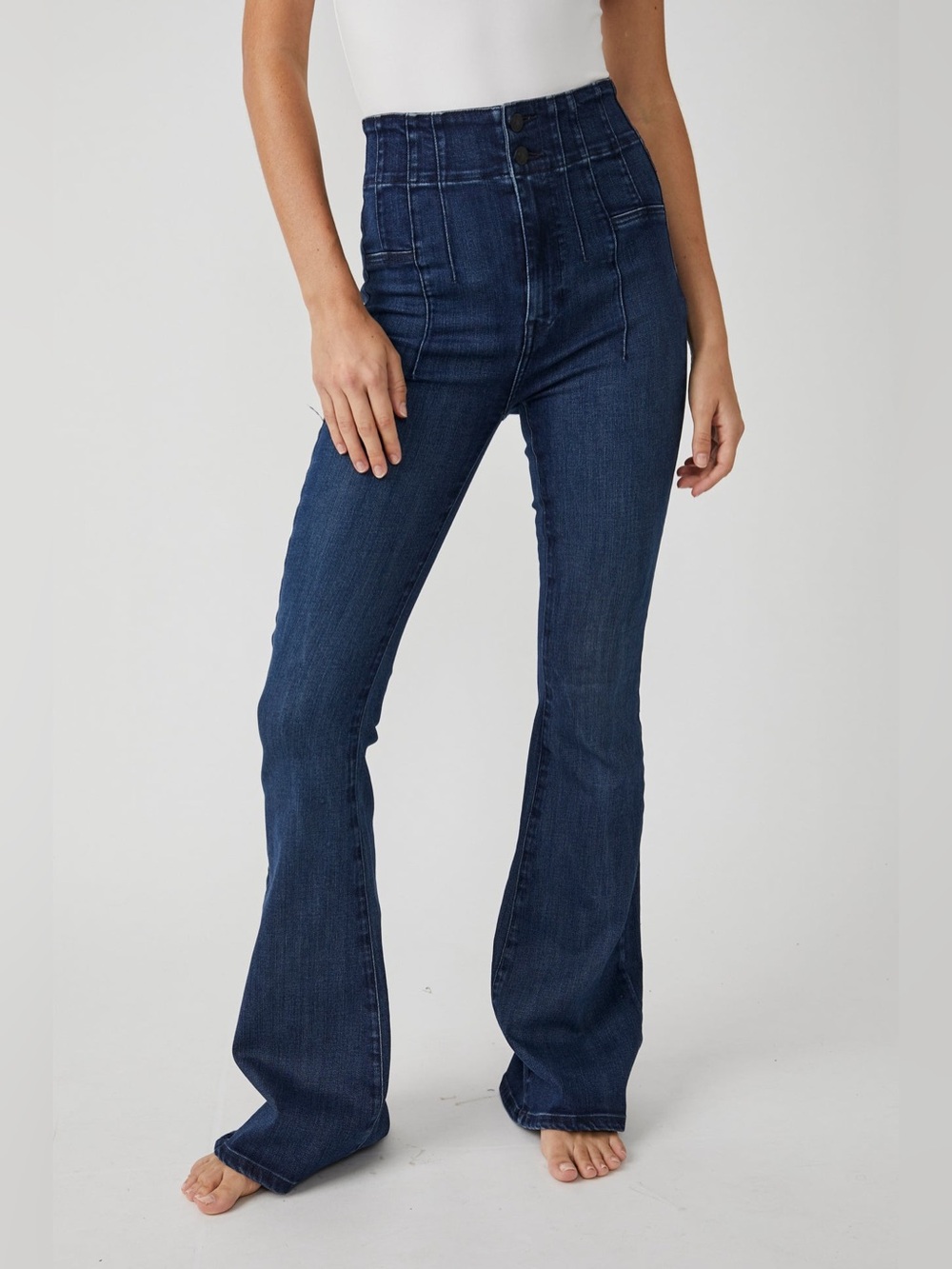 We The Free High-Rise Indigo Flare Jeans
